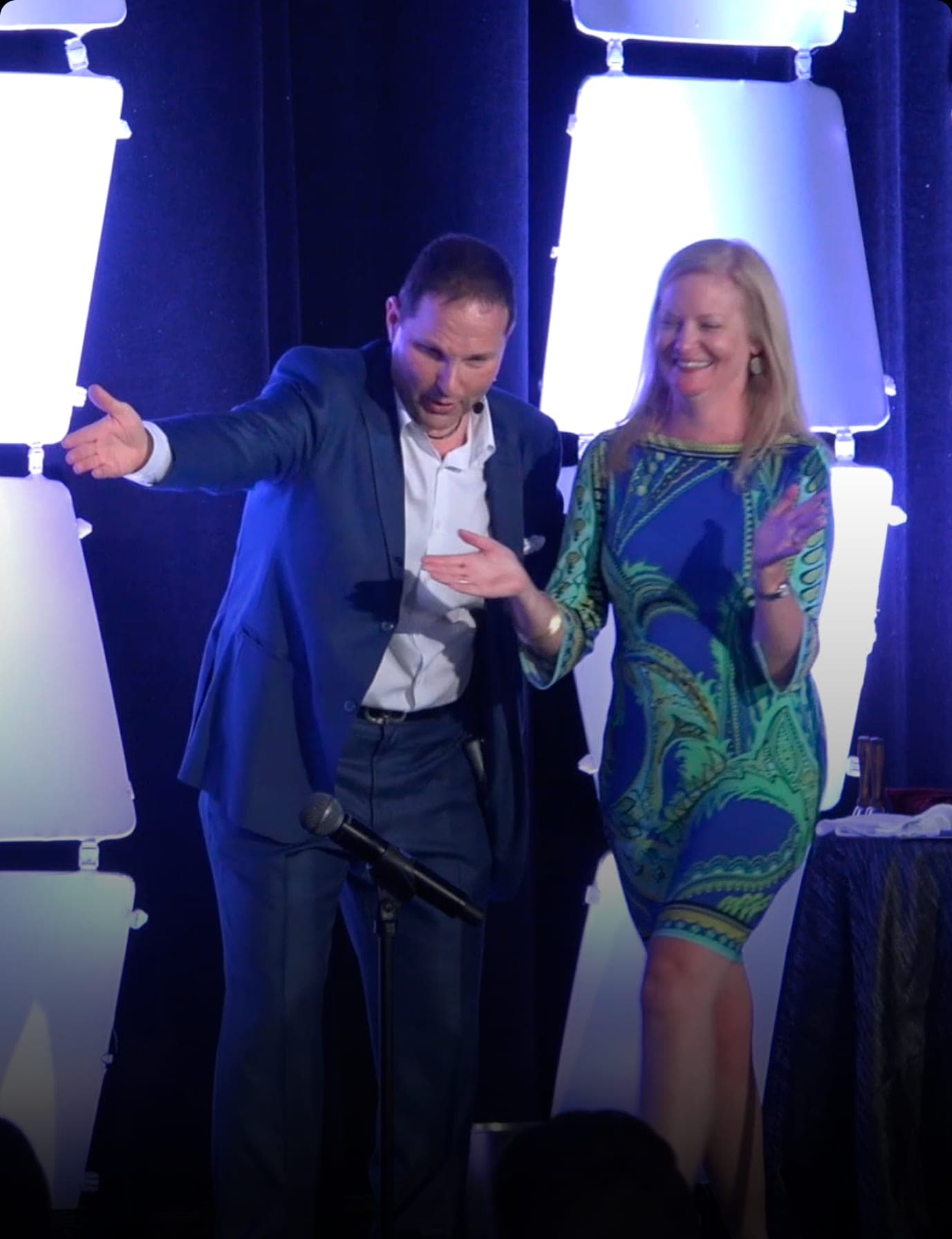 Audience member joining Guy Bavli on stage